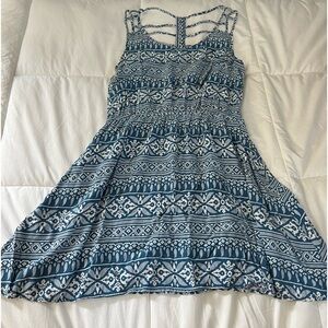 Blue pattern dress